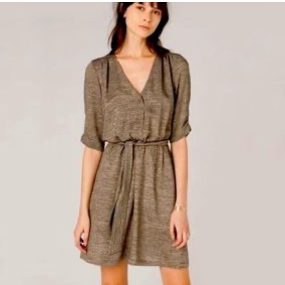 Seesun metallic gold textured belted wrap style Dress extra small